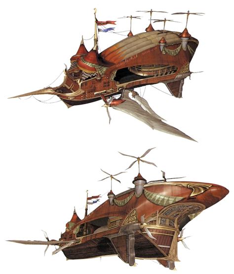 Red Rose Steampunk Airship Steampunk Ship Concept Art