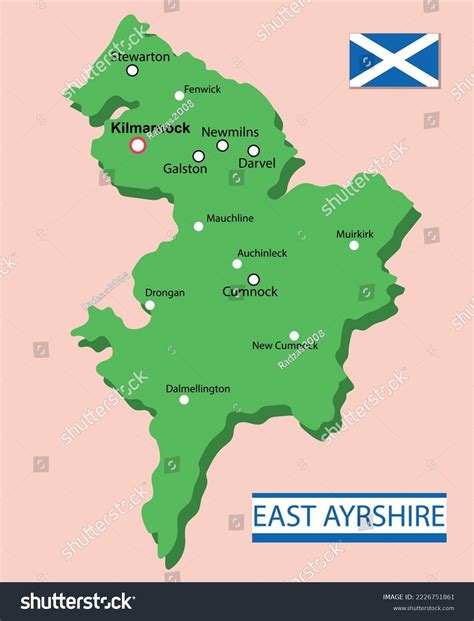 Vector Illustration East Ayrshire Region Map Stock Vector (Royalty Free) 2226751861 | Shutterstock