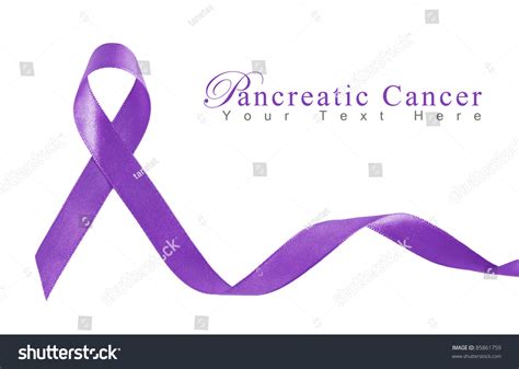 Purple Ribbon Symbol Pancreatic Cancer Copy Stock Photo