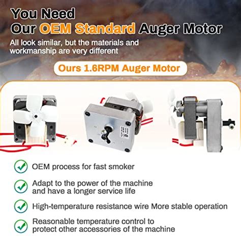 Snapklik Auger Motor Grill Induction Fan Kit Fire Burn Pot And Hot Rod Ignitor Traeger