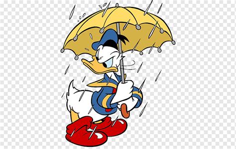 Donald Duck Daisy Duck Mickey Mouse Goofy Holding Umbrella Watercolor