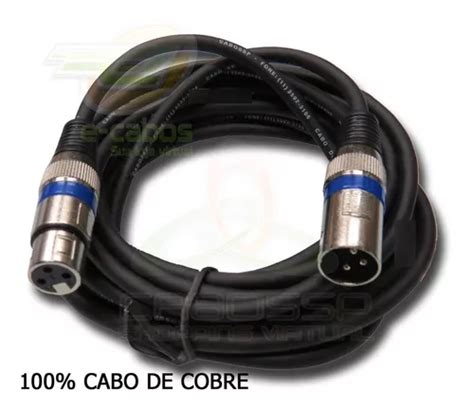 Kit Cabos Microfone Dmx Xlr Canon Balanceado Metros