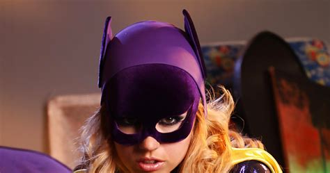Steamy Blonde In Batgirl Cosplay Outfit