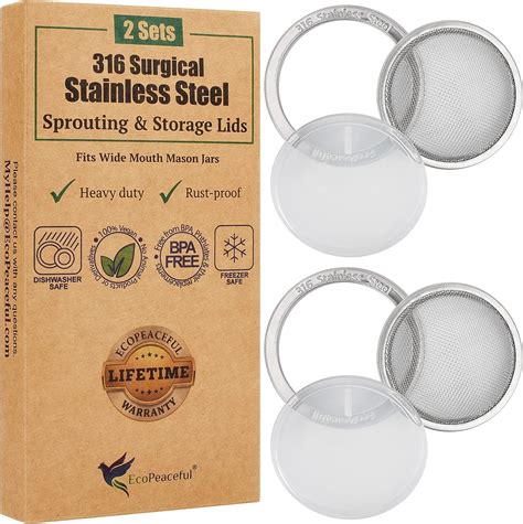 Mason Jar Sprouting Lids Surgical Stainless Steel Sprouting Lids