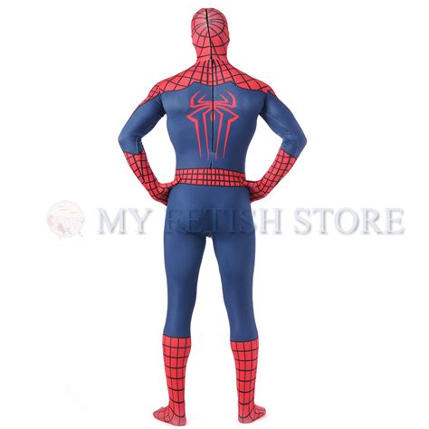 Full Body Blue And Red Spider Man Lycra Spandex Bodysuit Cosplay Zentai