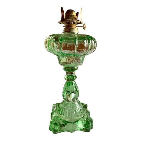 Antique Green Depression Glass Oil Lamp Glass Designs