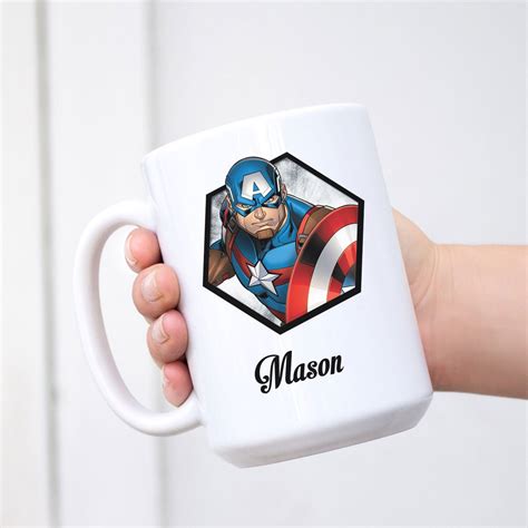 Captain America Mugs Personalized Avengers Marvel Mug Etsy