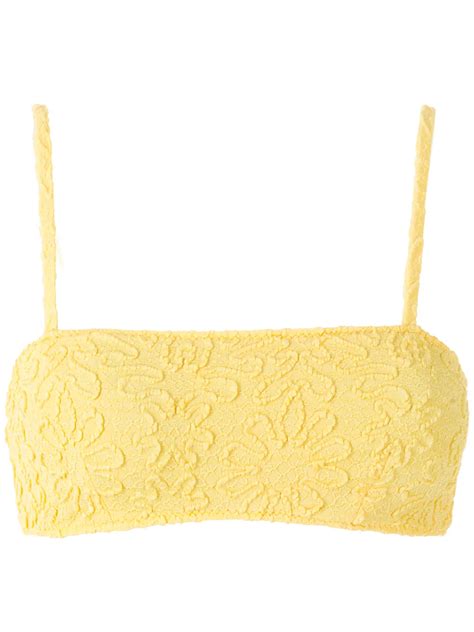 Clube Bossa Zarbo Jacquard Bikini Top Yellow FARFETCH UK