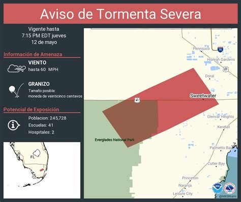 Nws Miami On Twitter Aviso De Tormenta Severa Continua Sweetwater Fl