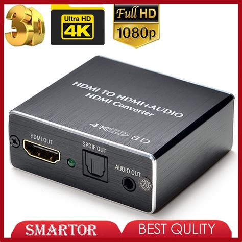 Extrator De Udio Compat Vel Hdmi Conversor Est Reo Toslink Spdif