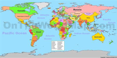 World Map With States And Countries