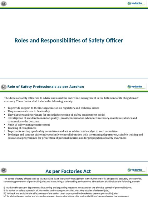 Roles Responsibilities Of Safety Officer Pdf