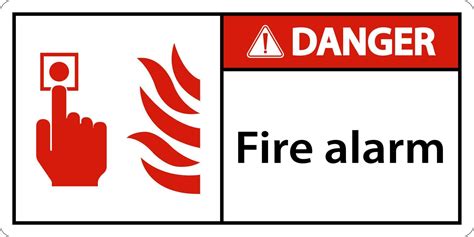 Danger Fire Alarm Sign On White Background 23213302 Vector Art At Vecteezy