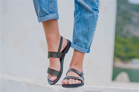 Leather Sandals Olive Green Sandalsgreek Sandals Odyssey - Etsy