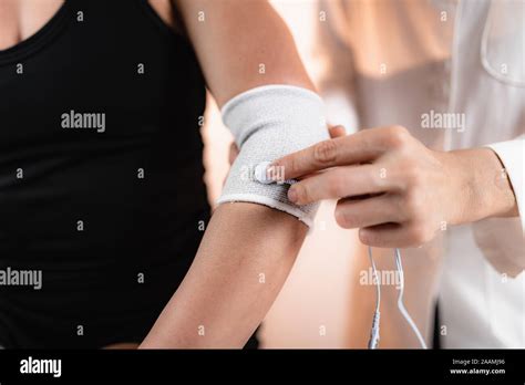 Physical Therapy With Tens Machine Stock Photo Alamy