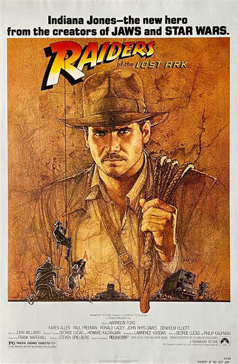 Original Raiders of the Lost Ark Movie Poster - Indiana Jones - Adventure