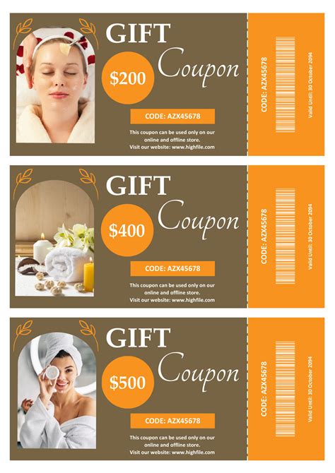 Spa Massage Coupon Template - Word | Google Docs - Highfile