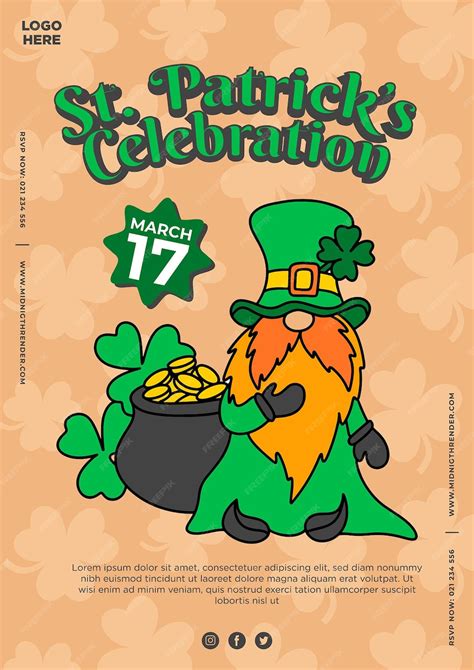 Premium Vector St Patrick Day Poster Celebration Sith Cute Character