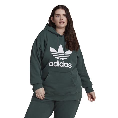 Buy Adidas Originals Womens Trefoil Hoodie Plus Size Mineral Green