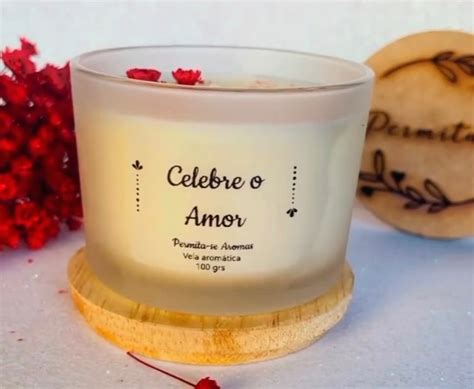 Vela aromática personalizada nome frase ou mensagem