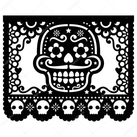 Decoraciones Mexicanas De Papel Vectorial De Calavera De Azúcar Papel