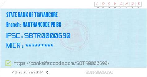 State Bank Of Travancore Nanthancode Pb Br Branch Ifsc Code