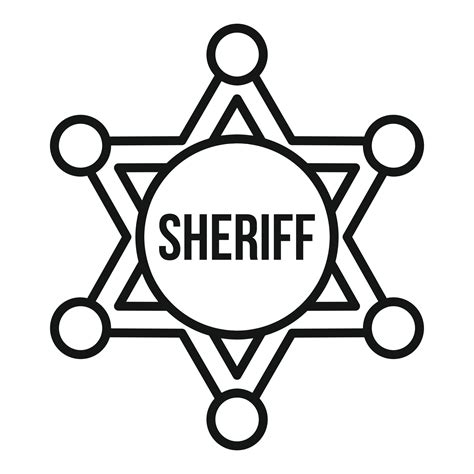 Sheriff Star Icon Outline Style 14508913 Vector Art At Vecteezy