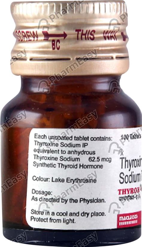 Thyrox 625 Mcg Tablet 100 Uses Side Effects Price And Dosage