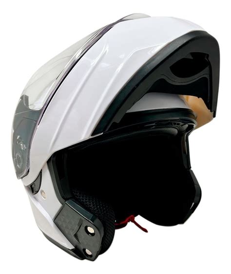 Casco Abatible Kov Para Moto Estelar Solid Blanco Para Moto Motocity