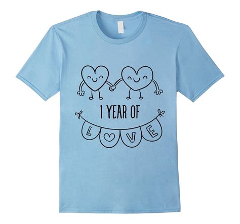 1st Wedding Anniversary T Shirts Cute Hearts Hand Drawn Tees Art