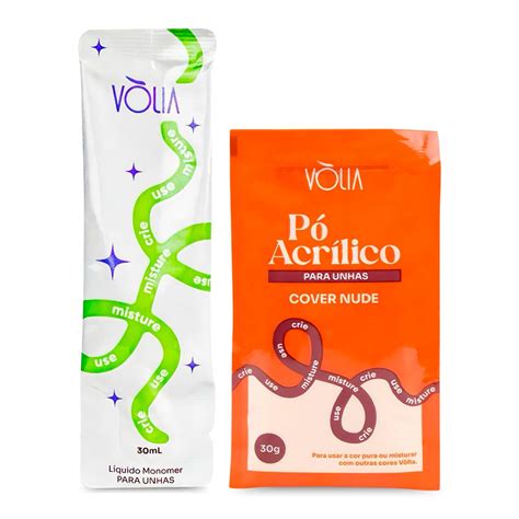 Kit Sachê Monomer Pó Acrílico para Unhas Cover Nude Vòlia Arte Sedução Loja Oficial