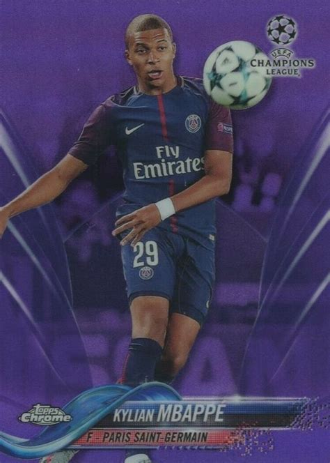 Kylian Mbappe 2017 Topps Chrome UEFA Champions League 41 Purple