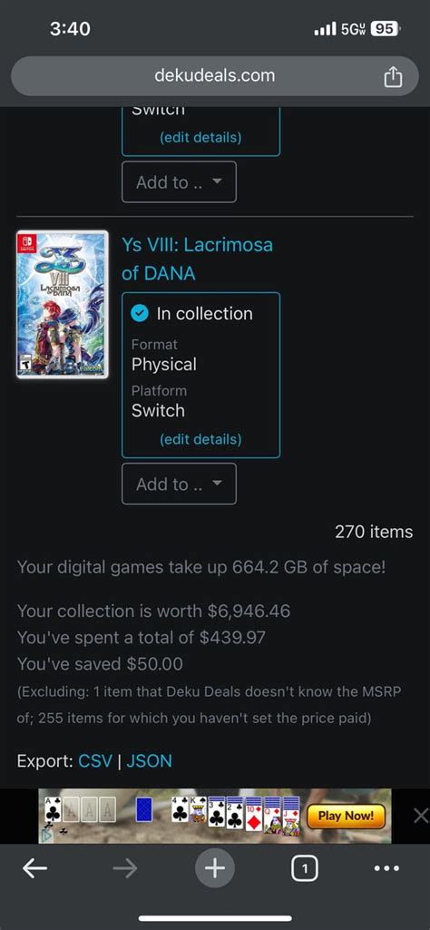 To those of you who uses DekuDeals, how much is your collection worth ...
