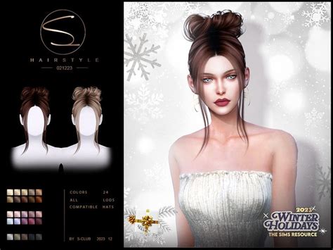 S Club S Winter Holidays 2023 Hair 02 Sims Hair Sims 4 Sims