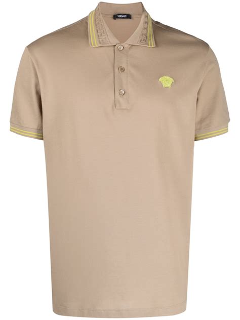 Versace Medusa Head Embroidered Polo Shirt Farfetch