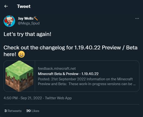 MINECRAFT POCKET EDITION BEDROCK 1 19 40 22 BETA PREVIEW CHANGELOG