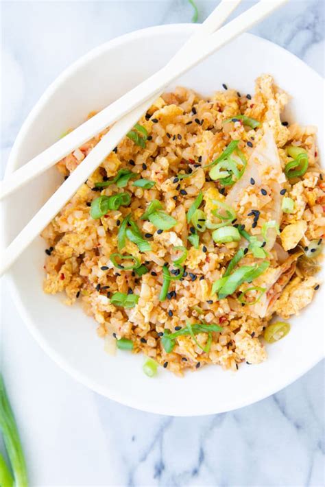 Easy Kimchi Fried Cauliflower Rice Shaped By Charlotte