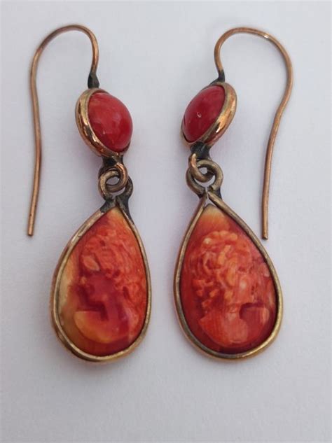 Kt Gold Earrings Coral Catawiki