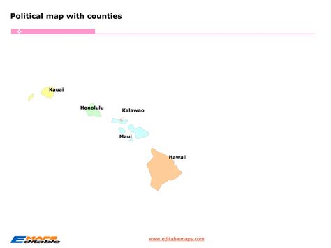 Hawaii county map - Editable PowerPoint Maps