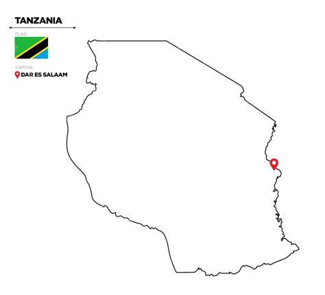 Premium Vector | Tanzania political map with capital city dar es salaam