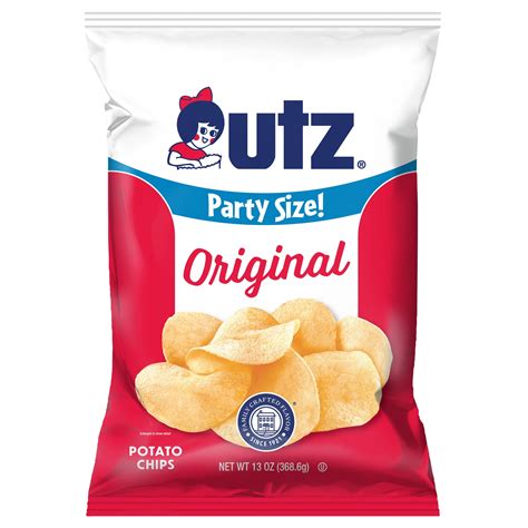 Utz Original Potato Chips Gluten Free Party Size 13 Oz Bag Walmart