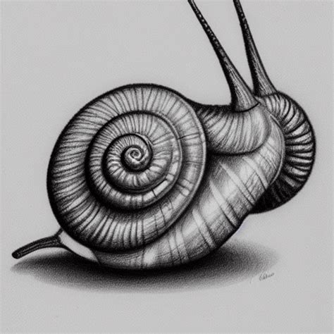 Realistic Snail Drawing · Creative Fabrica