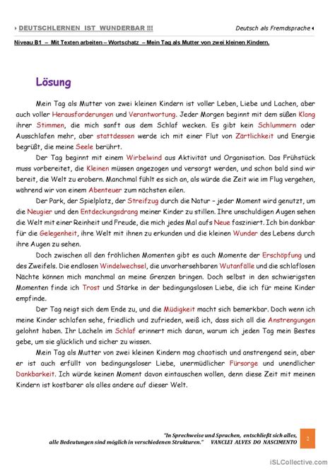 B1 Mit Texten arbeiten Wortschat Deutsch DAF Arbeitsblätter pdf doc