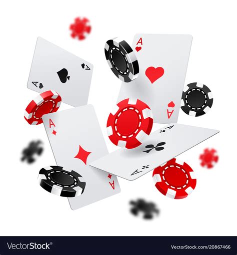 Casino banner with poker chips and cards Vector Image