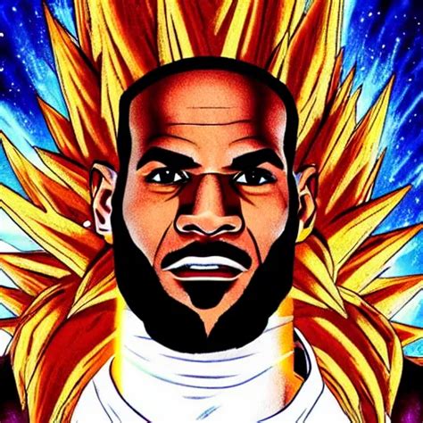 Krea Portrait Of Lebron James Going Super Saiyan