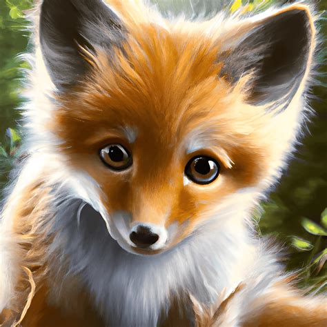 Whimsical Detailed Fantasy Fluffy Tiny Cute Adorable Baby Fox