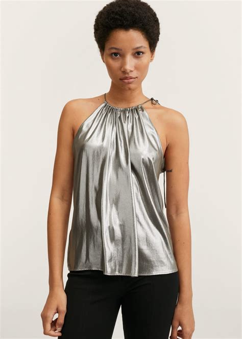 Metallic Halter Top Woman Mango Canada