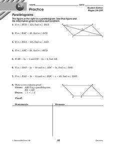 Parallelograms Worksheet for 10th Grade | Lesson Planet - Worksheets ...