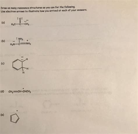 Solved Draw as many resonance structures as you can for the | Chegg.com