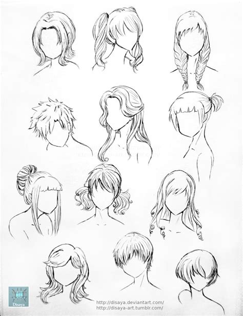 Hair Reference 1 by Disaya on deviantART | Sketches, Drawings, Drawing sketches